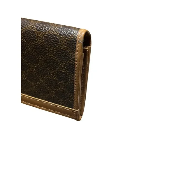 Celine Macadam Triomphe Wallet Brown Coated Canvas Vintage M10 Made in Italy - Picture 4 of 11